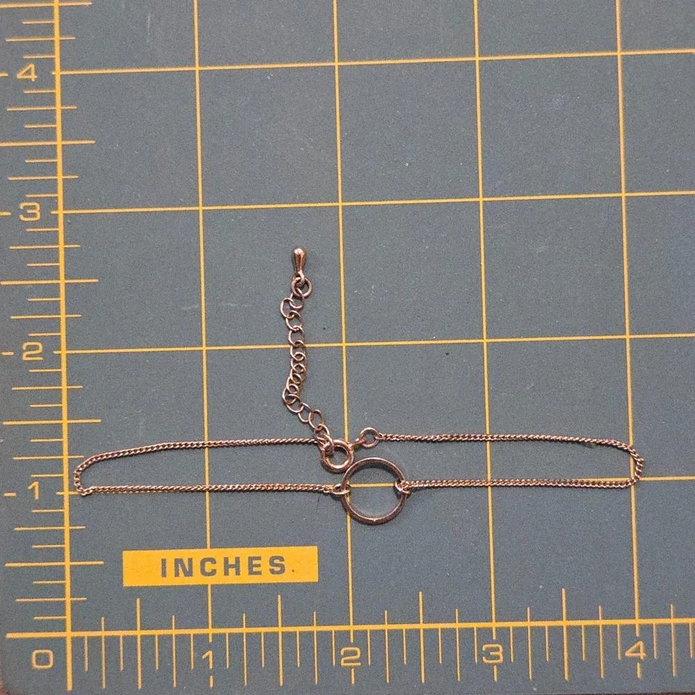 Rose Gold Tone Dainty Chain Bracelet Minimalist Jewelry Adjustable Dainty EUC